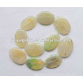 Perles ovales en agate blanche 37x24x6mm